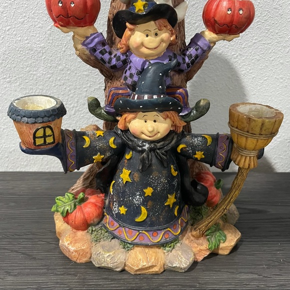 Halloween Totem Candelabra Witch Ghost Spooky Tree - Picture 2 of 10